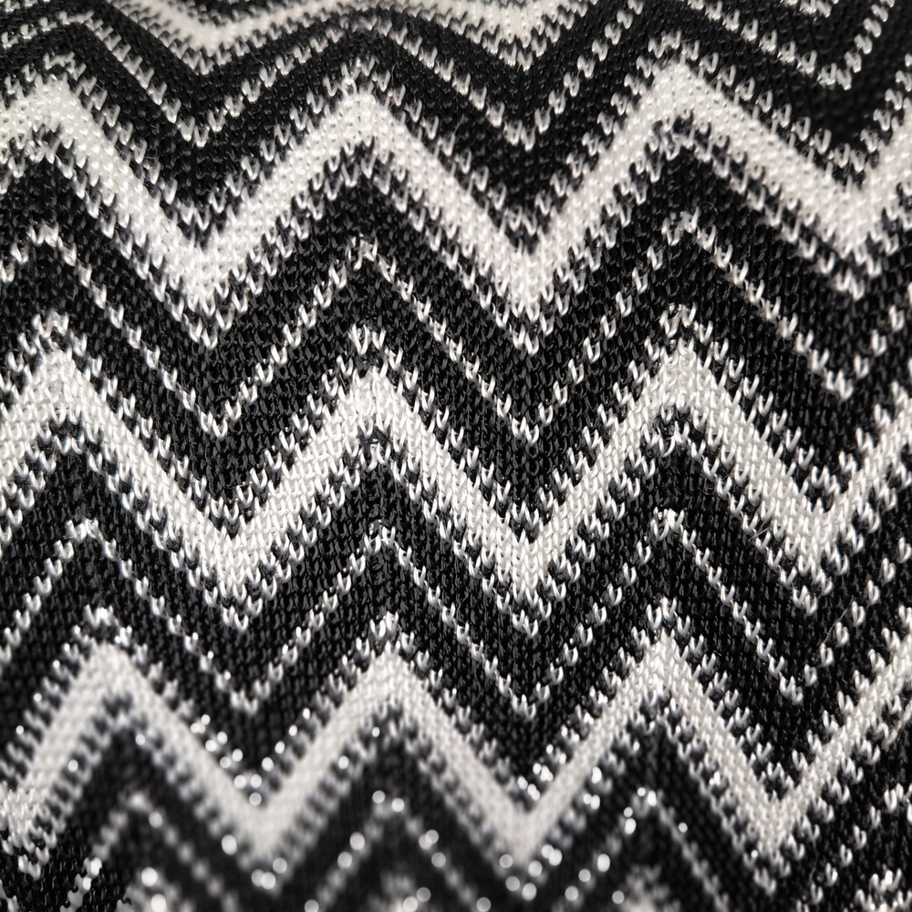 Nordstrom Classiques Entier Womens L Black White Chevron Zig Zag Knit Tank Top - Picture 2 of 9